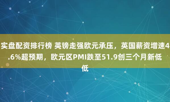 实盘配资排行榜 英镑走强欧元承压，英国薪资增速4.6%超预期，欧元区PMI跌至51.9创三个月新低